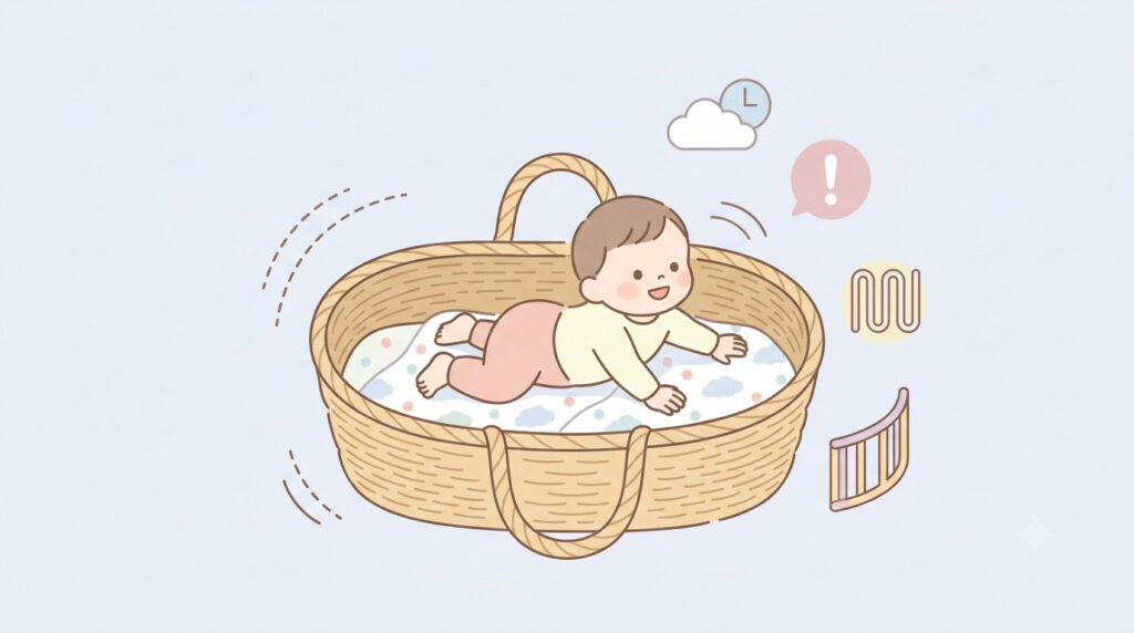 寝返りが始まったら卒業のサインです